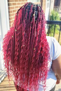 24 Trendy Goddess Braids With Color in 2023 | Lookosm Knotless Braids With Loose Curls, Braids With Loose Curls, Goddess Braids With Color, Hair Boho Braids, Braids With Color, Goddess Braid Styles, Red Goddess, Braids Summer, Colored Hair Extensions