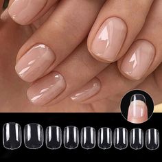 48Pcs/Bag Fake Nails Press On Nails Transparent Coverage Square False Nails Tips Nails Transparent, Tip Manicure, Fashion Accessories Photography, Nails Tips, Acrylic Display Case, Uv Gel Nails, Womens Nails, Manicure Tools, False Nail