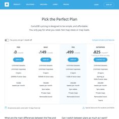 the pricing page for an app that is designed to help customers buy and sell their products