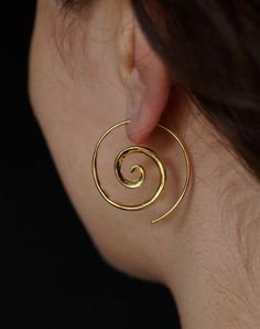 Brass Jewelry, Etsy Jewelry, Ear Jewelry, Pretty Jewellery, Piercing Jewelry, Sterling Earrings