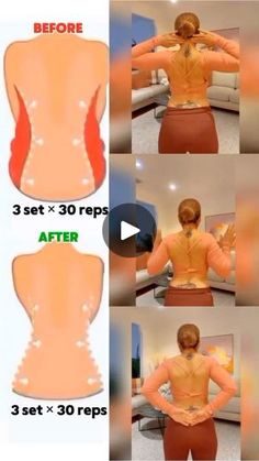 a woman's back is shown before and after her body has been rejumbled