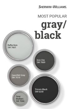 the most popular gray / black paint colors from sherylin - williams's