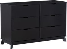 a black dresser with four drawers and two doors