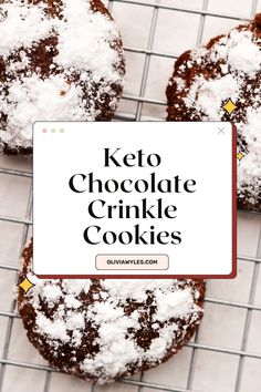 Keto Chocolate Crinkle Cookies on a baking sheet Low Carb Christmas Cookies, Low Carb Christmas, Keto Christmas Cookies, Crinkle Cookies Recipe, Holiday Platters, Keto Cookie Recipes, Keto Holiday, Comfort Desserts