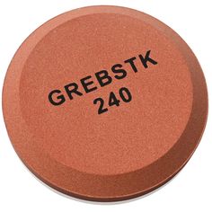 a red button with the words grebstk 240 written in black on it