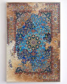 שטיחי הנפש של ג'ייסון סייף Persian Calligraphy Art, Persian Art Painting, Textile Prints Design, Islamic Art Pattern, Turkish Art, Under Water, Antique Carpets, Carpet Design, Abstract Rug