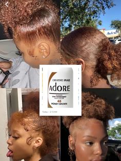 Honey Brown Hair Color, Cabello Afro Natural, Brown Hair Dye, Semi Permanent Hair Color