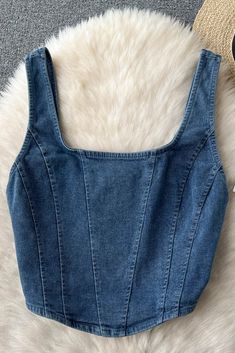 Denim Tank Top, Denim Tank, Quick Outfits, Easy Trendy Outfits, Diy Sewing Clothes, Simple Trendy Outfits, Looks Chic, Denim Design