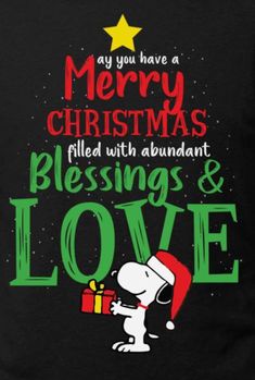 a black shirt that says merry christmas, filled with abundant blessing and love