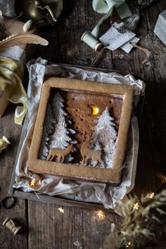 a gingerbread christmas tree in a box