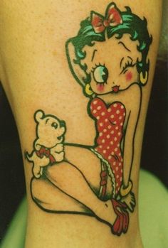 Piercings Idea, Betty Boop Tattoo, Thigh Tat, Hello Kitty Tattoos, Sweet Tattoos, Betty Boop Art