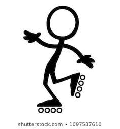 a black and white drawing of a person on a skateboard with his arms out