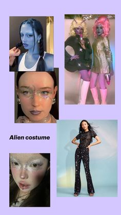 It girl aesthetic Halloween costume Pinterest girly alien It Girl Halloween Costumes Aesthetic, Glitter Alien Costume, Doja Cat Alien Costume, Martian Halloween Costume, 80s Alien Aesthetic, 60s Alien Costume, Aesthetic Alien Costume, Girlie Halloween Costumes, Ailen Costume