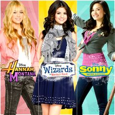 the cast of wizards high school musical is shown in three different colors and font styles