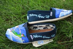 Peter Pan Original Custom Acrylic Painting for Toms/Canvas Shoes. $110.00, via Etsy. Peter Pan Shoes, Peter Pan And Wendy, Making Shoes