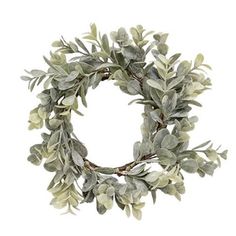 a wreath with green leaves on it