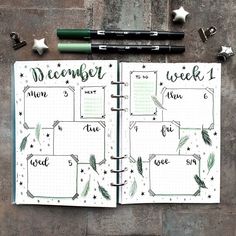 🇬🇧 New weekly 😊💚 This layout works so well for me, I will use it again for sure! Are you also constantly searching for the perfect layout?… the green, december, bujo, bullet journal, planner Calligraphy Diy, Journaling Lettering, Fimo Kawaii, Bullet Journal Headers, Minimalist Bullet Journal, Diy Fimo, Bullet Journal 2020