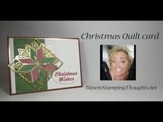 a christmas card with an image of a woman's face and the words, christmas quilt