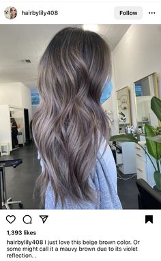 Ash Brown Hair With Extensions, Mushroom Silver Hair, Grey Undertones Hair, Ash Blonde Lavender Hair, Ash Brown Mushroom Hair, Ash Hair Ideas, Grey Blending Highlights Light Brown, Ashy Hair Color Ash Brown