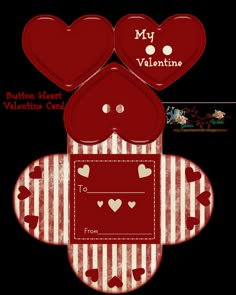 valentine's day card with two hearts cut out