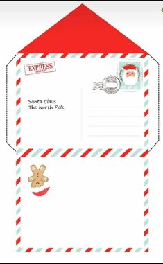 an envelope with santa claus's reindeer on it and the letter to santa claus