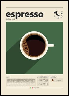 a cup of coffee with the word espresso on it