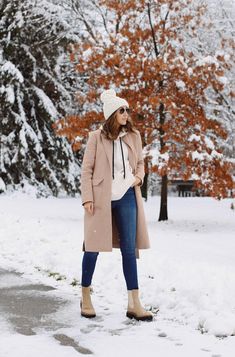 Weekend Winter Outfit and... ~ Lilly Style Have A Great Monday, Cable Knit Hat, My Goals, Classic Coats, Camel Coat, Hoodie Outfit, Long Hoodie, Winter Outfit, Colored Sunglasses