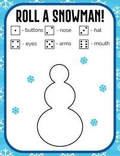 the roll a snowman game is shown in blue and white with snowflakes