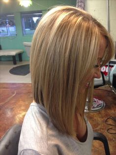 Medium Inverted Bob, Reverse Bob Haircut, Longbob Hair, Inverted Long Bob, Inverted Bob Haircuts, Asymmetrical Bob Haircuts, Tan Skin Blonde Hair, Long Bobs, Angled Bob Hairstyles