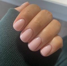 Subtle Shellac Nails, Sns Dipping Powder Nails Natural Color, Milky Pink Short Nails, Short Hard Gel Nails, Natural Pedicure Color, Square Oval Nails Short, Natural Gel Nails Ideas, Super Short Gel Nails, Nails Shellac Ideas