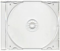 a clear cd case with a white background