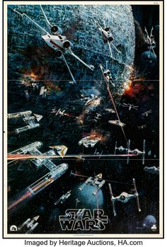 star wars the force awake movie poster with various vehicles in space and stars on them