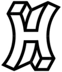 the letter h in black and white