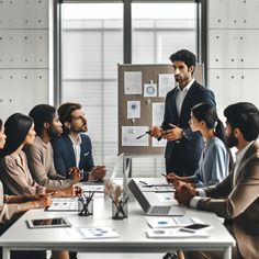 a group of people sitting around a conference table