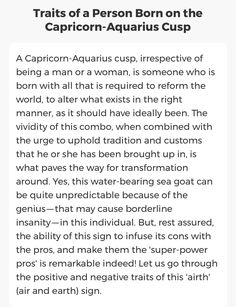 the caption for an article on capricon - aquarius's poem