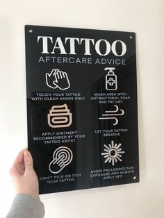 Tattoo Aftercare Advice Acrylic A3 Wall Sign | Studio Sign | Business Sign | Tattoo Sign | Salon Sign | Tattoo Artist Business Cards, Tattoo Sign, Tattoo Studio Interior, Tato Maori, Studio Sign, Tattoo Studio Design