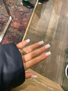 Nail Inspired For Hoco, Short Cream White Acrylic Nails, Short Acrylic Nails Homecoming, Simple White Nails Short Square, Very Short Arclyc Nail, Milk Short Nails, Hoco Nails Short Square, Bday Short Nails, Kylie Short Nails