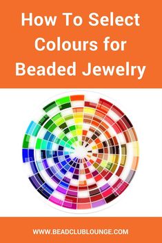 an orange and white book with the title how to select colours for beaded jewelry