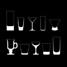 set of wine glasses. vector illustration on black background Black Illustration, Wine Glasses, Black Background, Black Backgrounds, Wine Glass, Vector Images, Vector Illustration, Gaming Logos, Wine