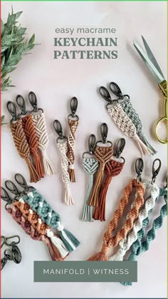 the cover of an easy macrame keychain pattern