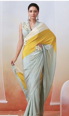 Isha Gupta, Embellished Saree, Traditional Blouse Designs, Fashionable Saree Blouse Designs, Fancy Sarees Party Wear, Indian Saree Blouses Designs, Yellow Saree, Designer Saree Blouse Patterns, Saree Blouse Designs Latest