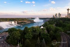 the niagara falls in canada as seen from above