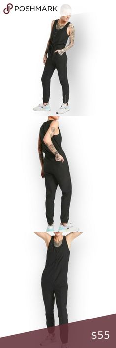 Athleta Farallon Romper Black Jumpsuit Size 12 Cottage Girl, Cottagecore Cottage, Layered Tank Top, Romper Black, Granola Girl, Layering Tanks, Fabric Structure, Fashion Joggers, Athleta Pants