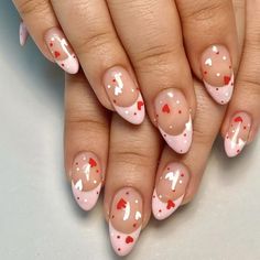 PRICES MAY VARY. 【Valentines Press on Nails】：A box contains 24 fake nails, a nail file and 24 jelly glues, the fake nails are divided into 12 different sizes,1 piece alcohol cotton and 1 wooden stick for removing nail tips it is convenient for you to choose the fake nails that suit your nail. 【High Quality】： eutvibrp stick on nails are made of high quality ABS material, non-toxic, no odor, no harm to your nails or body, durable and not easy to fade.Provide you with a wonderful manicure experienc Short Fake Nails, Press On Nails Short, Valentine Nails, Manicure Diy, Flower Nail Designs, Nails Polish, Girls Nails, Stick On Nails