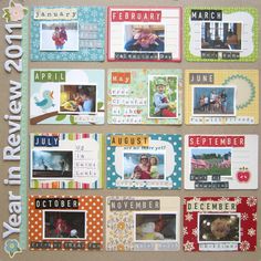 a scrapbook page with pictures and words on it's cover that says, happy new year