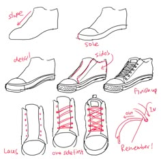 how to draw shoes step by step