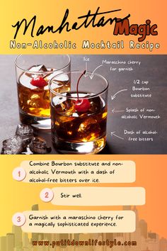 an info sheet describing how to drink manhattan magic