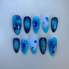 Pandora Nails, Sza Sos, Themed Nails, Goth Nails, Kawaii Nails, Short Acrylic Nails Designs, Nails Desing, Manicure Y Pedicure