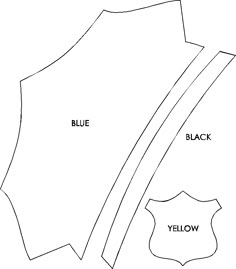 the blue and yellow patterns are shown