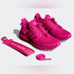 New, Never Worn Bright Pink Adidas X Ivy Park Ultra Boost Sneakers. New In Box. Clyde Drexler, Adidas X Ivy Park, Pink Running Shoes, Ivy Park, Adidas Outfit, Adidas X, Adidas Ultra Boost, Pink Adidas, Ultra Boost